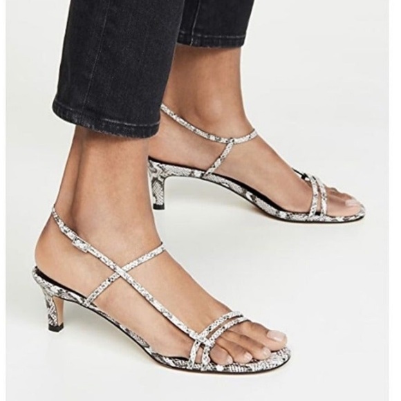 VILLA ROUGE • Snakeskin Desi Sandals Slingback Shoes Includes Box - Picture 2 of 5